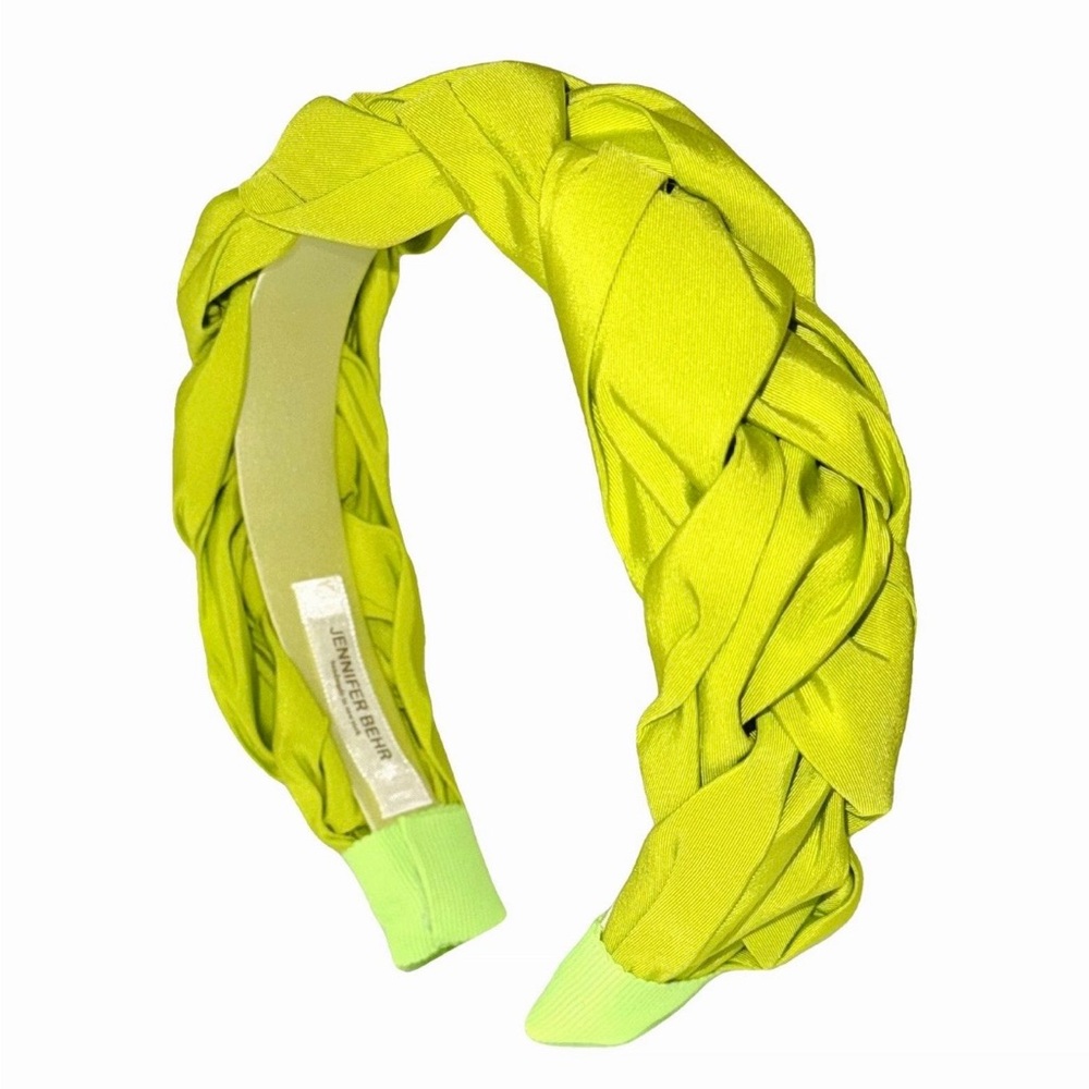 Jennifer Behr AUTHENTIC Lorelei Braided Headband in Acid Green Lime